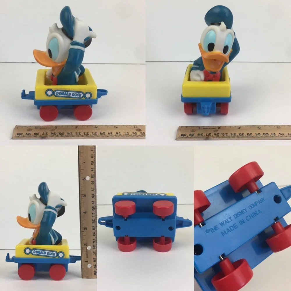 Vintage 1980s Walt Disney Donald Duck Replacement Train‎ Kids Toy Plastic Rubber